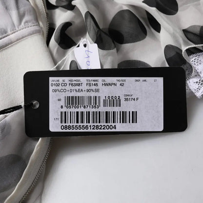 Dolce & Gabbana White Polka Dotted Silk Blend A-line Dress