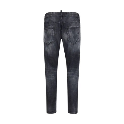 Dsquared² sorte bomuldsjeans med slim fit og distressed detaljer