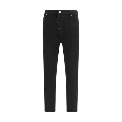 Dsquared² sorte bomuld slim fit jeans i sort med sølv hardware