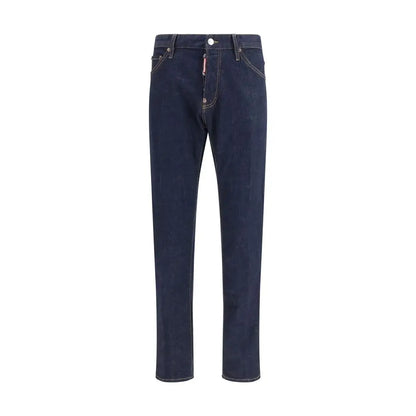 Dsquared² blå denim jeans, slim fit med fading, outlet mærkevarer