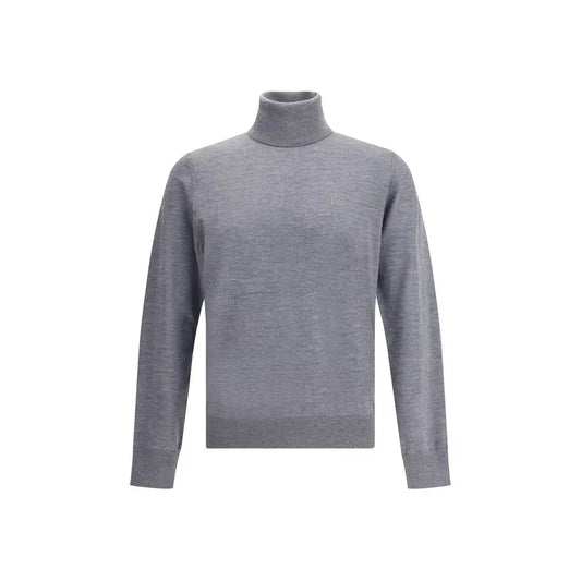Sleek Dsquared² virgin wool turtleneck sweater in heather gray