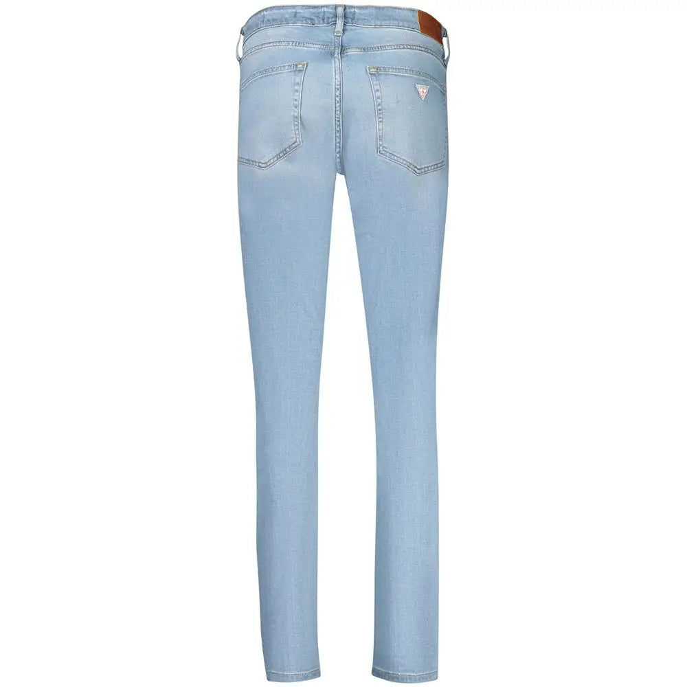 Guess Jeans Azzurro Lyocell skinny jeans bagside med brunt læderpatch