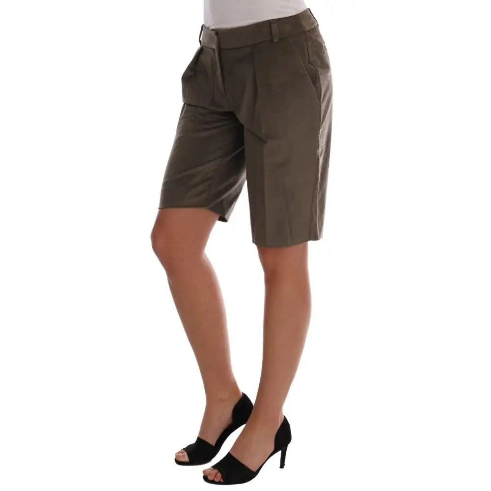 Ermanno Scervino Brown Velvet Bermuda Shorts