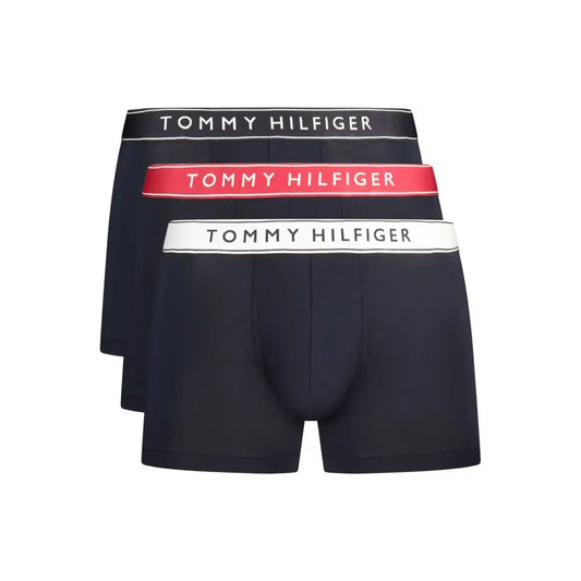 Tre-pack ikoniske Tommy Hilfiger navy boxer briefs med kontrastbånd