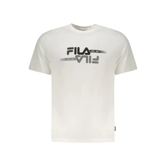 Fila Bianco cotton herret-shirt med sort og grå logo på brystet