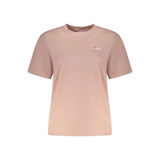Blød lyserød Fila Rosa bomuld kvinders t-shirt med gradient og logo