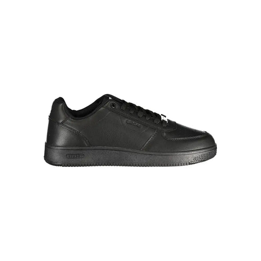 Gas Black Polyurethane herresneaker i sort læder med minimalistisk design