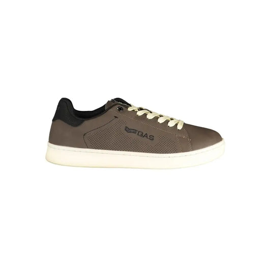 Gas Marrone polyurethane sneakers in brown suede with black accents