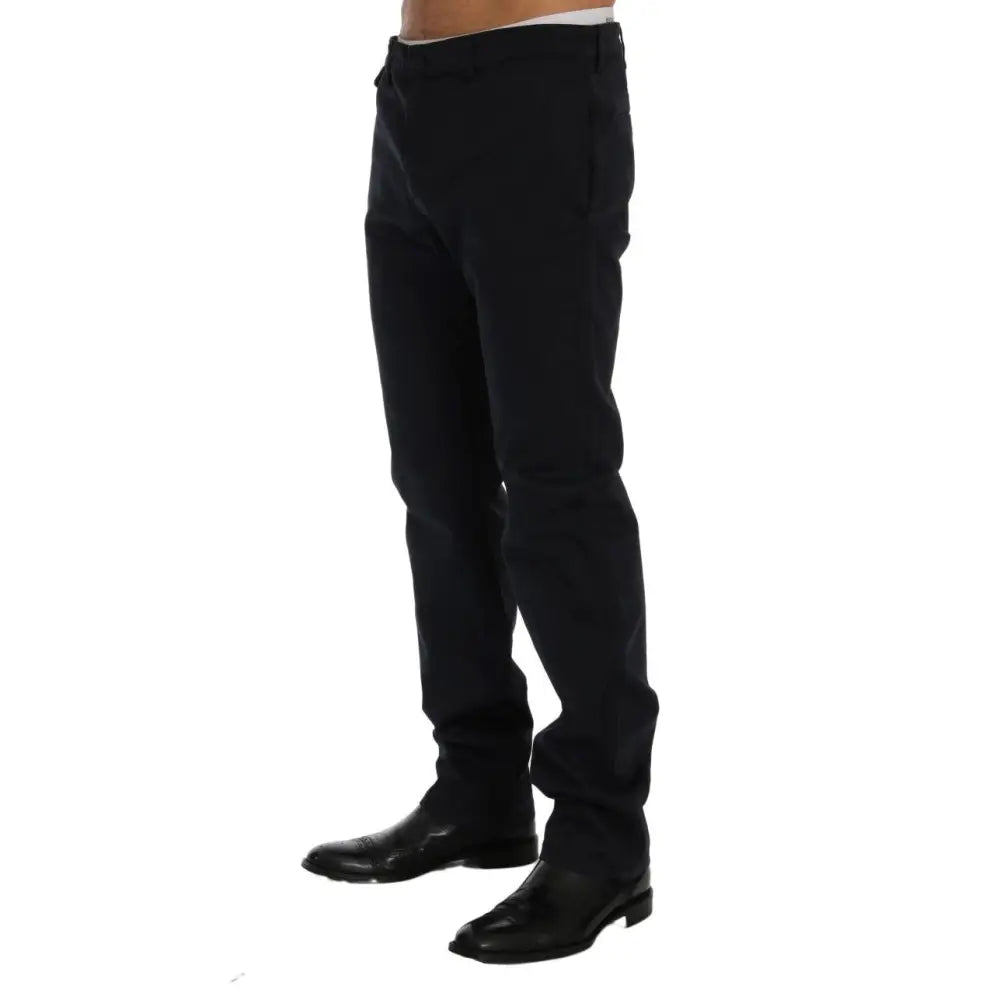 GF Ferre Blue Cotton Stretch Chinos Pants