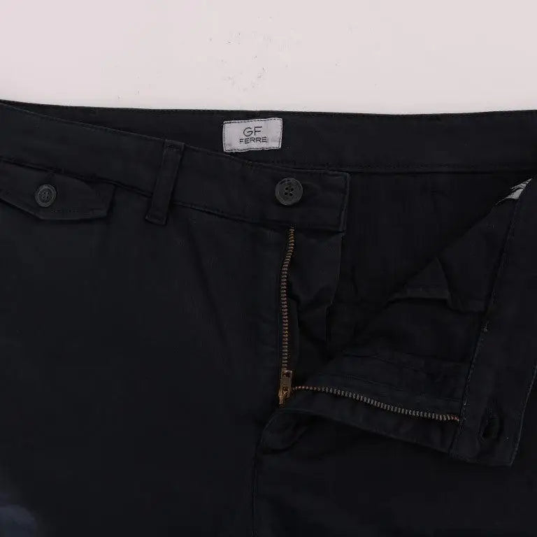 GF Ferre Blue Cotton Stretch Chinos Pants