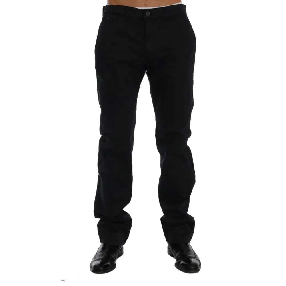 GF Ferre Blue Cotton Stretch Chinos Pants
