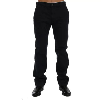GF Ferre Blue Cotton Stretch Chinos Pants