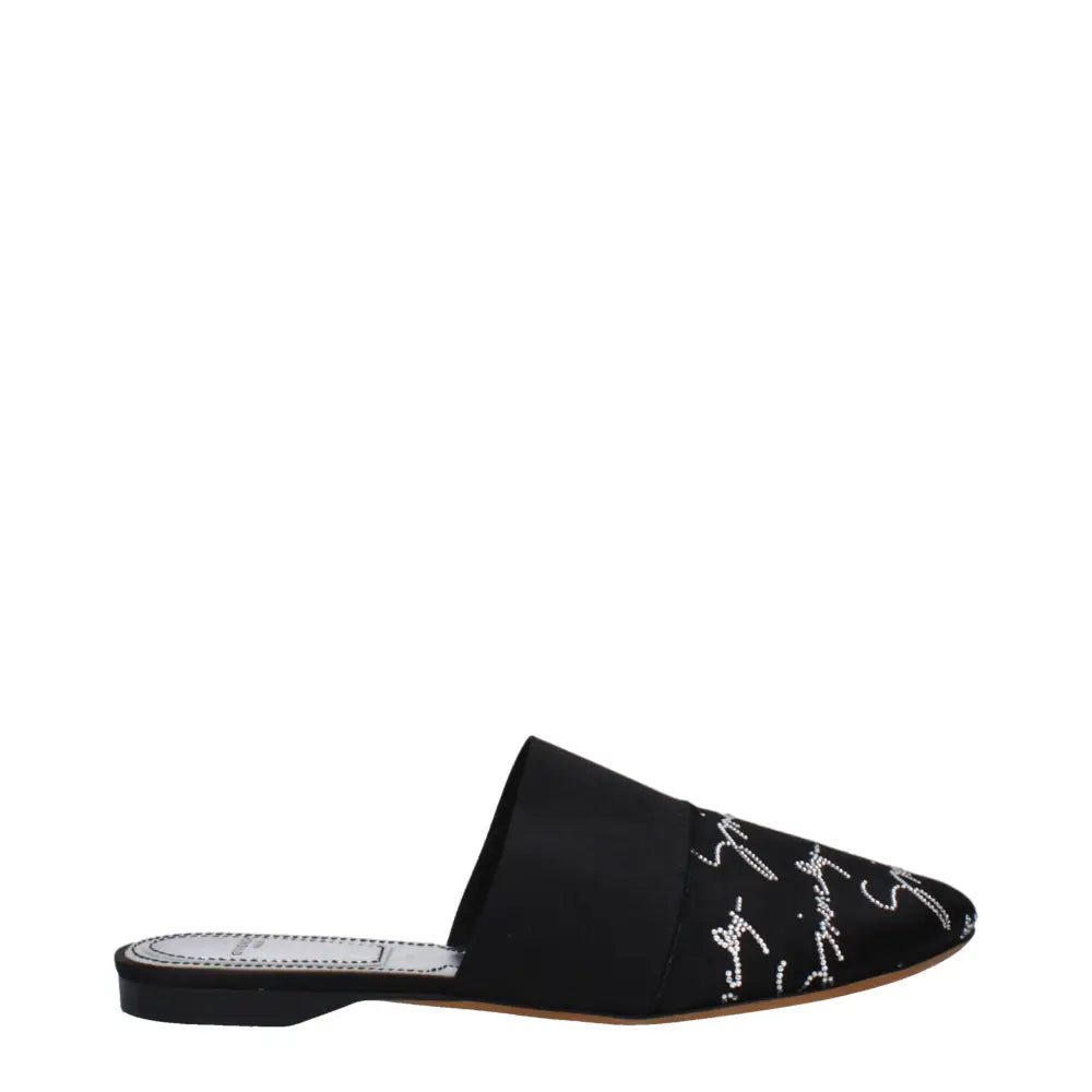 Givenchy Black Satin Slippers Sandals