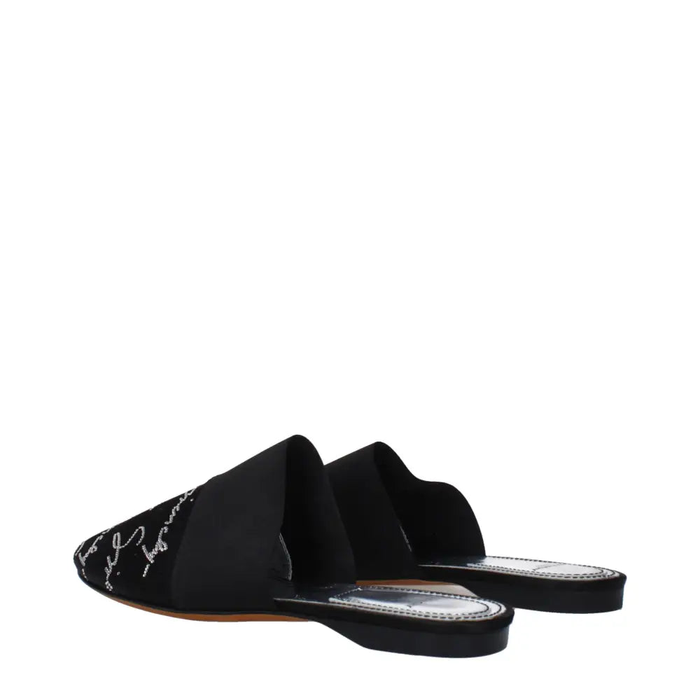 Givenchy Black Satin Slippers Sandals