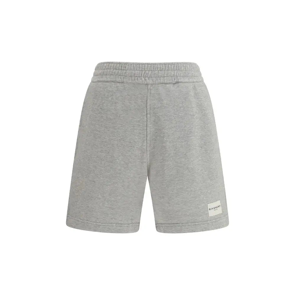 Grå bomulds Bermuda shorts fra Givenchy med ribbet taljebånd