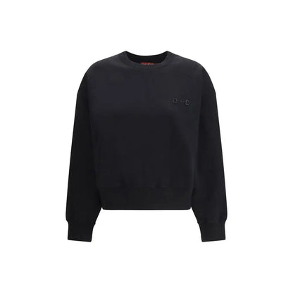 Gucci black cotton sweatshirt med subtilt broderet logo