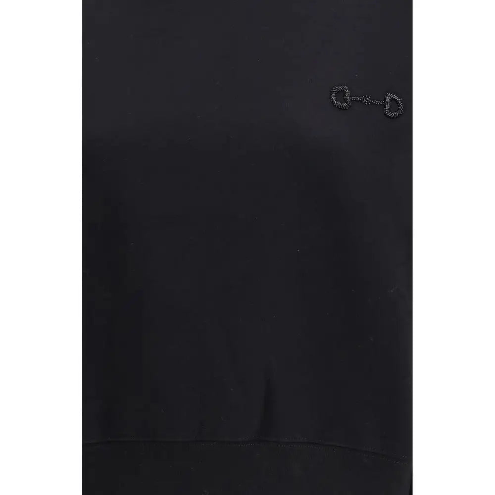 Gucci black cotton sweatshirt med sort læder notesbog og sølv hestbit emblem