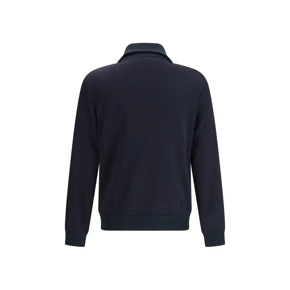 Gucci blue polyester shell jacket med ribkrave, manchetter og kant