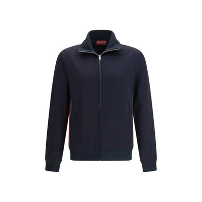 Navyblå Gucci polyester shell jakke med røde og grønne striber