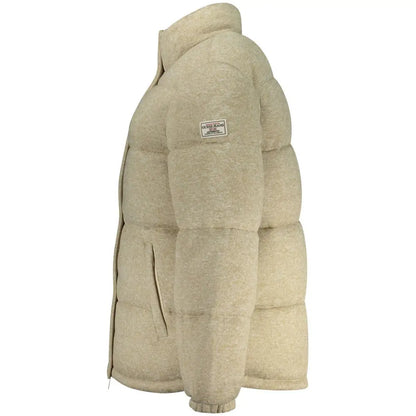 Guess Jeans beige kvindestøjse med quiltet design og mærkelabel