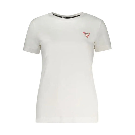Hvid Guess Jeans Bianco bomuld kvinders t-shirt med rødt trekantlogo