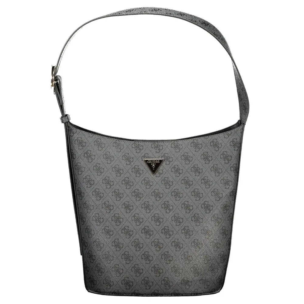 Grå Guess Jeans taske med monogram og logo, 100% originale brands