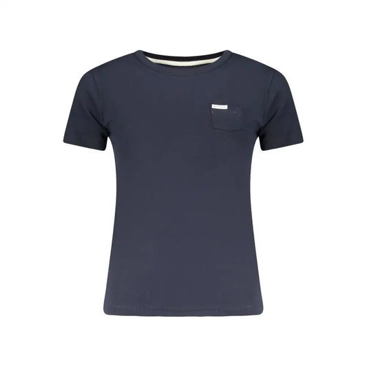 Guess jeans blue cotton kvinders t-shirt i marineblå med brystlomme