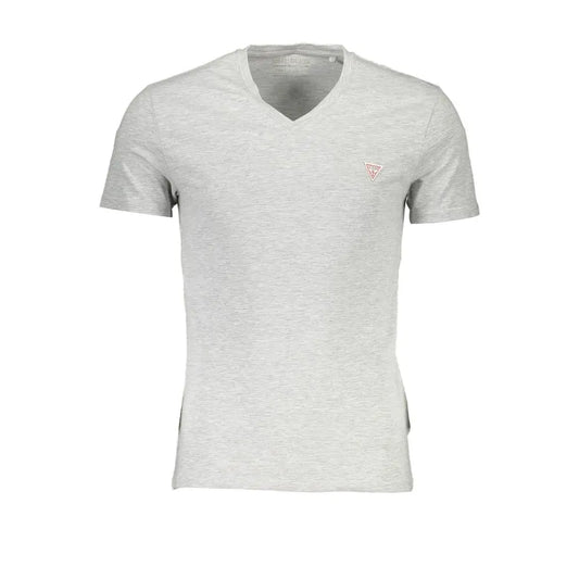 Grå Guess Jeans Grigio bomuld herre T-shirt med rødt trekantlogo