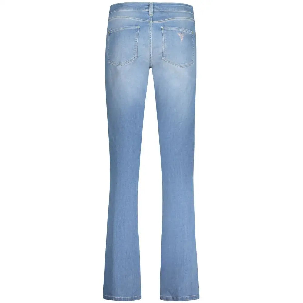 Guess jeans light blue bomuldsskjort med flared ben og subtil fading