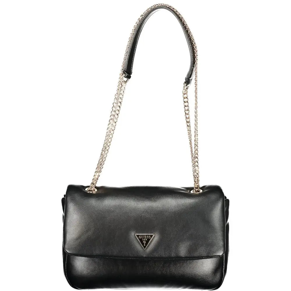 Guess Jeans Nero Poliuretano Women Handbag - Håndtasker