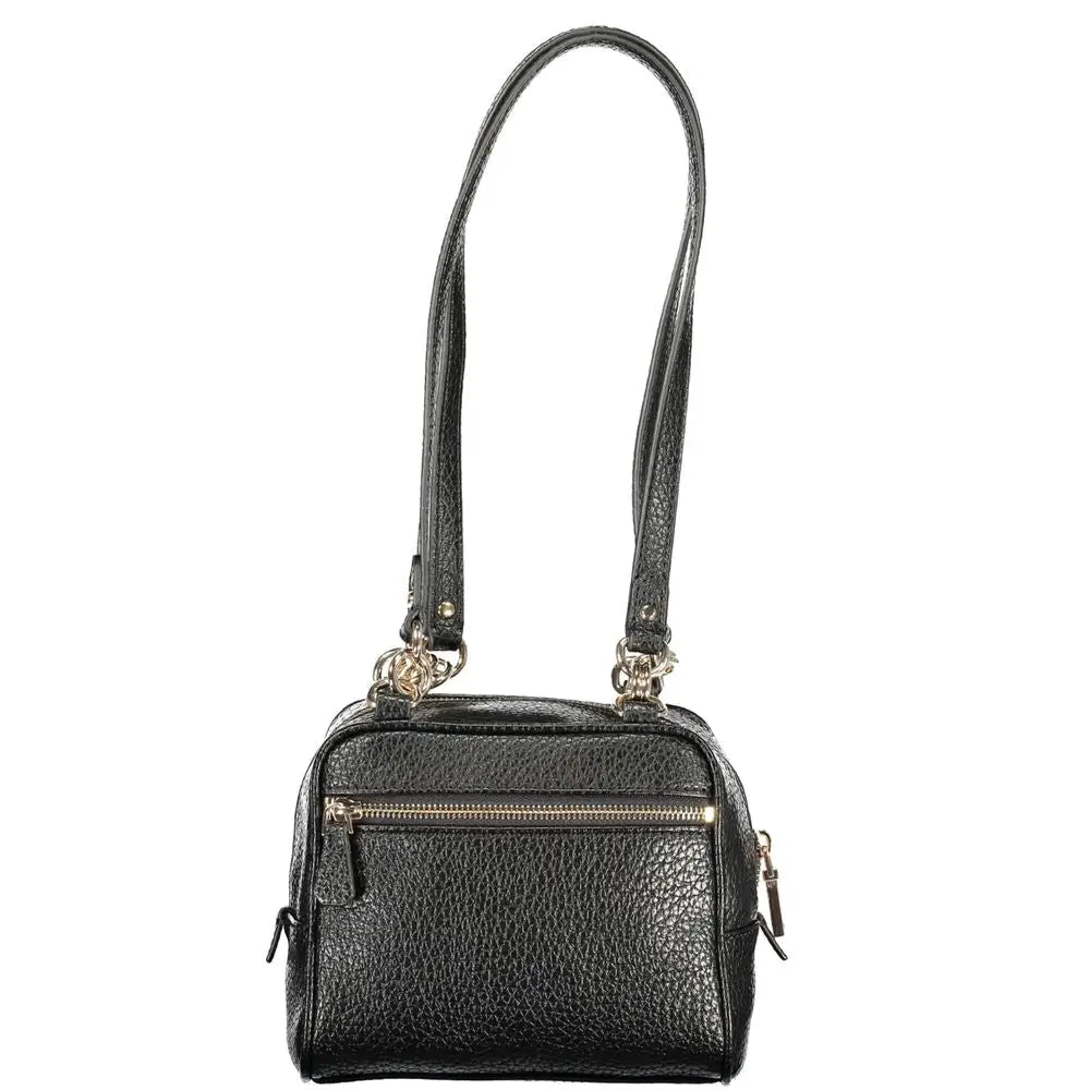 Sort Guess Jeans Nero crossbody taske i sort læder med guld hardware