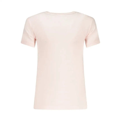 Guess jeans rosa cotton pink short-sleeved t-shirt med rund hals