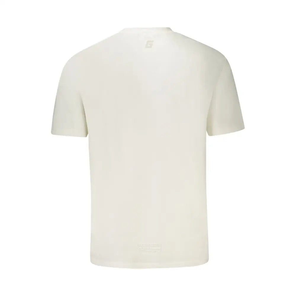 Guess jeans hvid bomulds t-shirt i creme med minimalistisk design