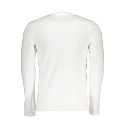 Hvid langærmet Guess Jeans T-shirt i 100% bomuld