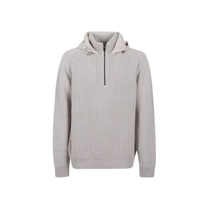 Herno Gray Wool Hoodie - IT50/L - Hoodies