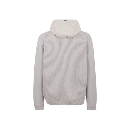 Herno Gray Wool Hoodie - IT50/L - Hoodies