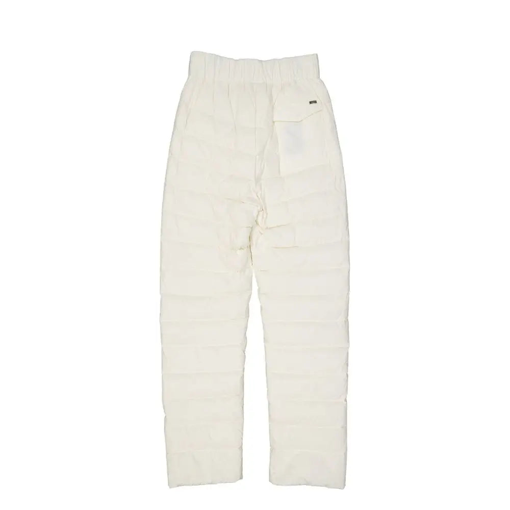 Herno white polyamide quilted puffer pants med elastik talje