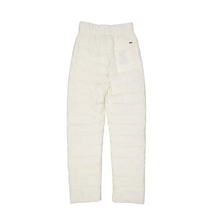 Herno white polyamide quilted puffer pants med elastik talje