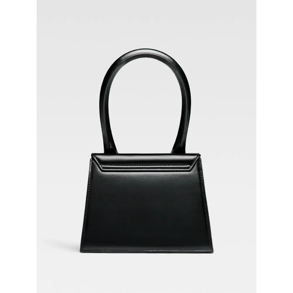 Jacquemus black leather Le Chiquito moyen bag med rund håndtag