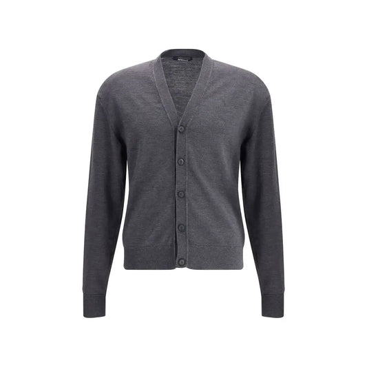 Sleek Jacquemus gray merino wool cardigan med heathered tekstur og knapper