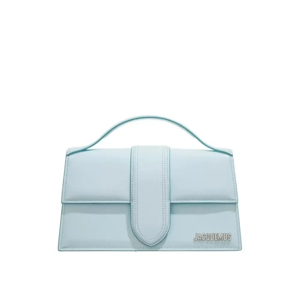 Jacquemus Le Grand Bambino i lys blå læder, 100% originale brands