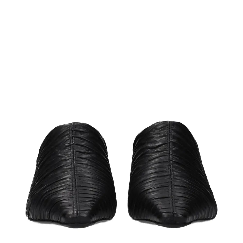 Jimmy Choos sorte læder mid heel pumps med tekstureret, plisset design