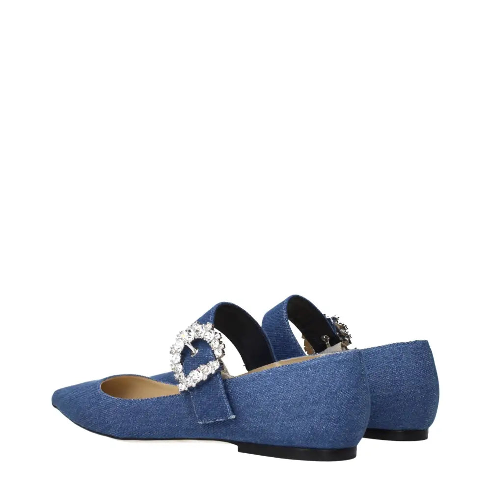 Jimmy Choo Blue Fabric Ballet Flats - Ballerinasko
