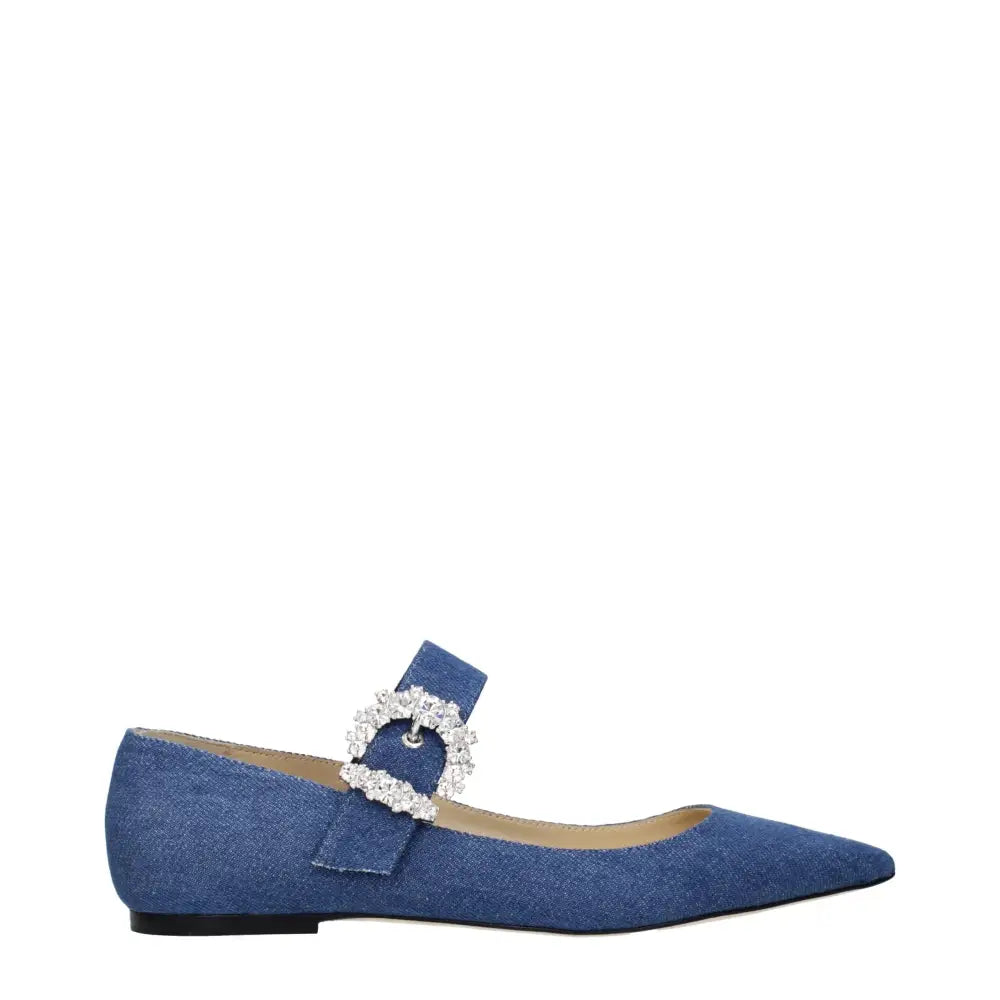 Jimmy Choo Blue Fabric Ballet Flats - Ballerinasko