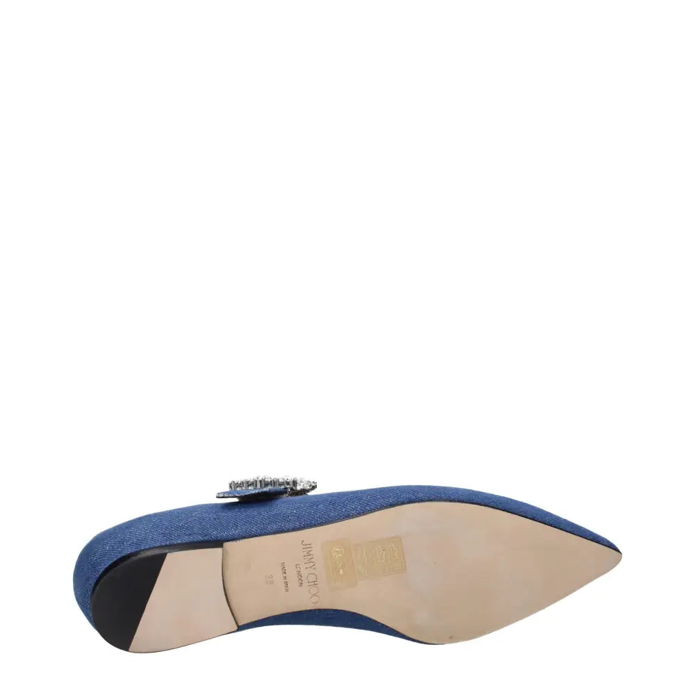 Jimmy Choo Blue Fabric Ballet Flats - Ballerinasko