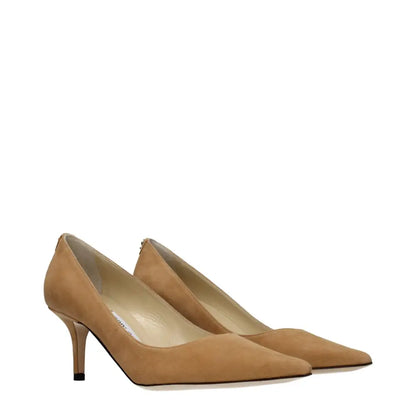 Jimmy choo brun læder mid heel pumps i tan suede
