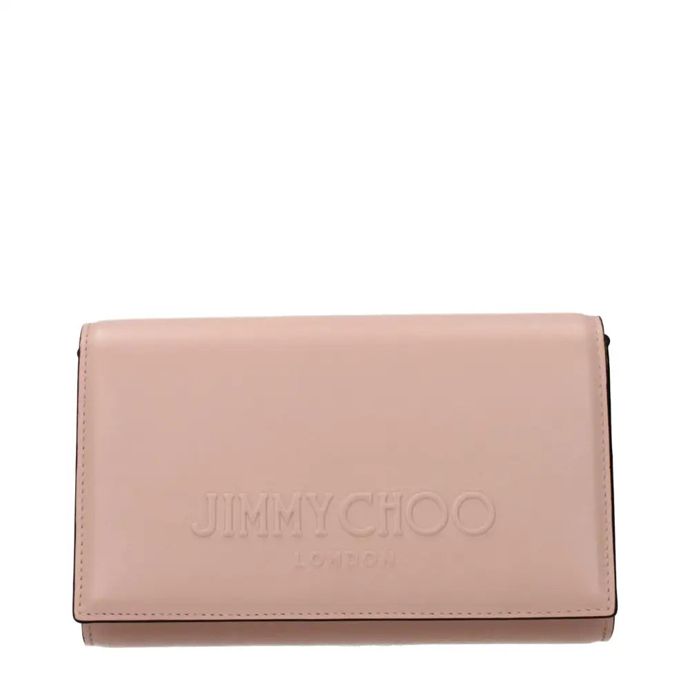 Jimmy Choo blush-pink læder clutch, 100% originale brands fra outlet mærkevarer