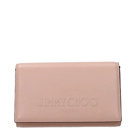Jimmy Choo blush-pink læder clutch, 100% originale brands fra outlet mærkevarer