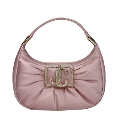 Jimmy Choo pink satin hobo bag med diamant JC-logo