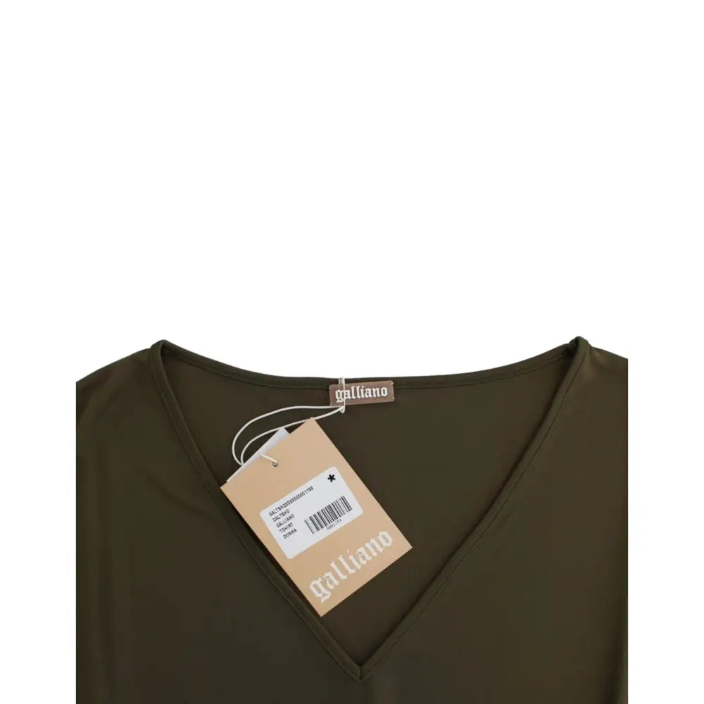 John Galliano Green shortsleeved blouse top